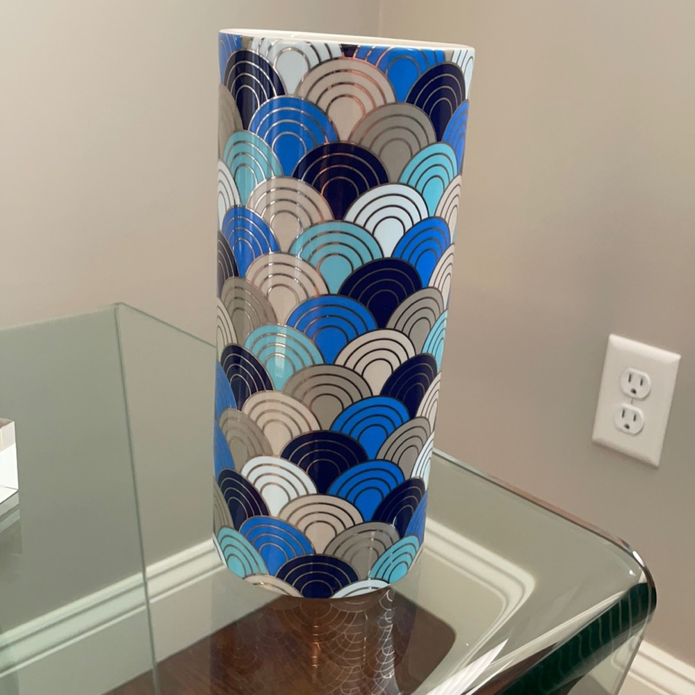 Jonathan Adler Abstract Blue Vase